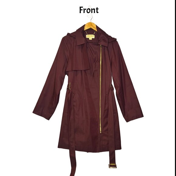 KORS Michael Kors Jackets & Blazers - Michael Kors Trench Coat szXL Mid-length Burgundy/Maroon color